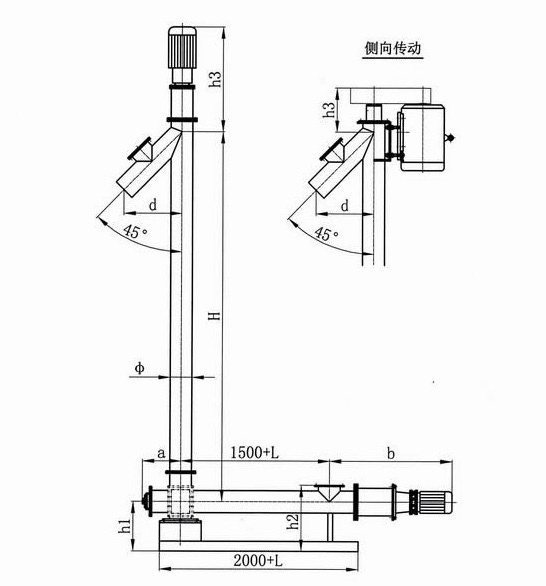 小型垂直螺旋輸送機(jī)結(jié)構(gòu)